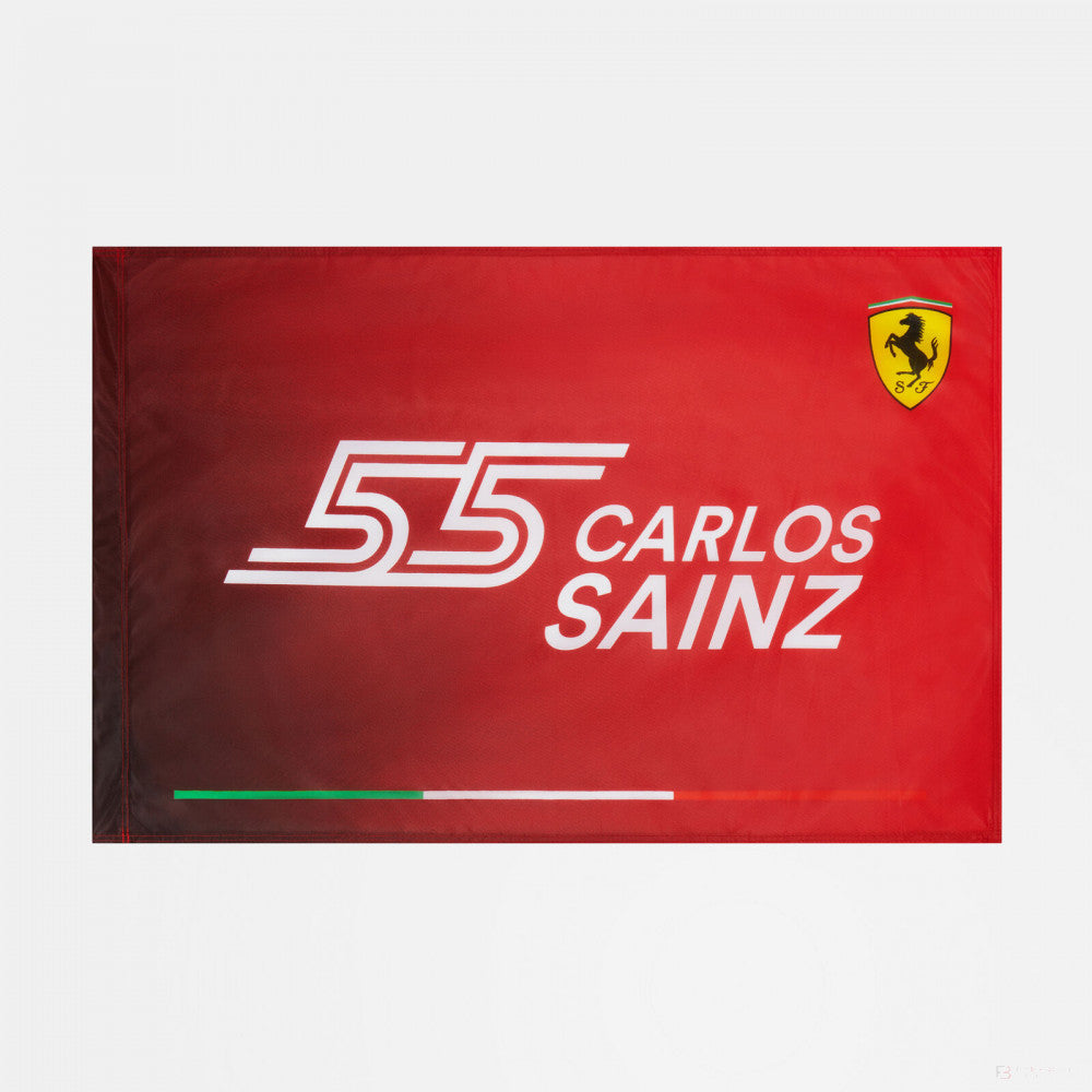 Ferrari Carlos Sainz Drapeau, 90x60 cm, Rouge, 2021
