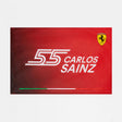 Ferrari Carlos Sainz Drapeau, 90x60 cm, Rouge, 2021 - FansBRANDS®