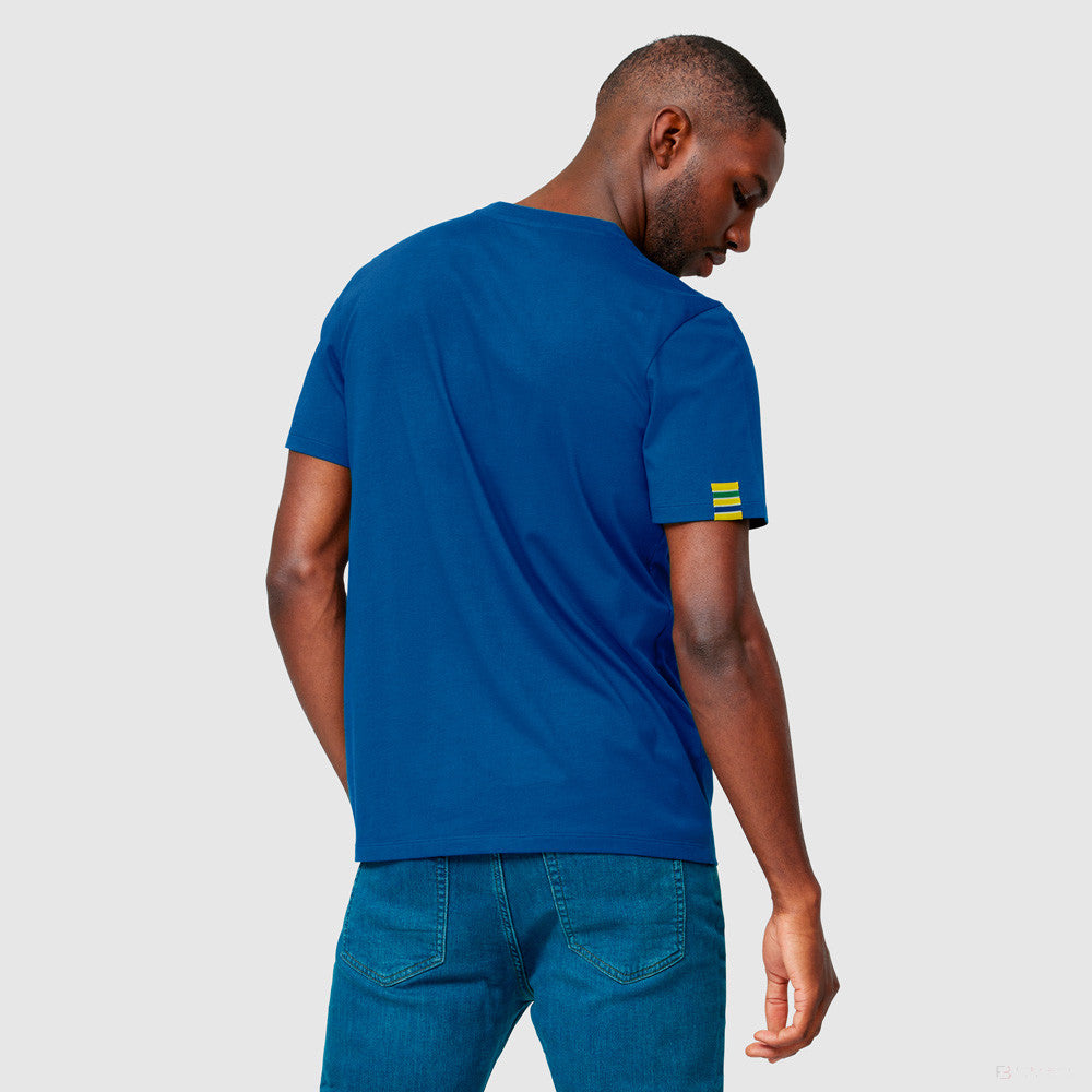 T-shirt col Rond Ayrton Senna Logo, Bleu - FansBRANDS®