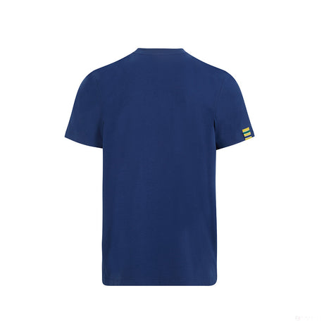 T-shirt col Rond Ayrton Senna Drapeau, Bleu - FansBRANDS®