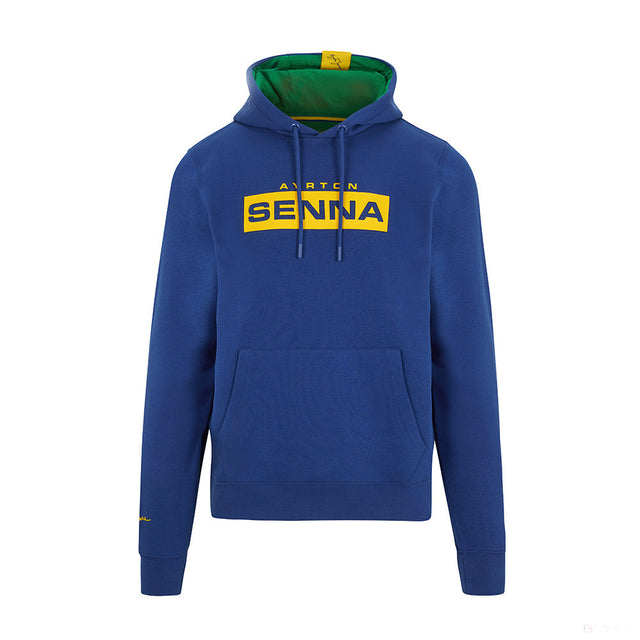 Sweat-shirt Ayrton Senna Logo, Bleu - FansBRANDS®