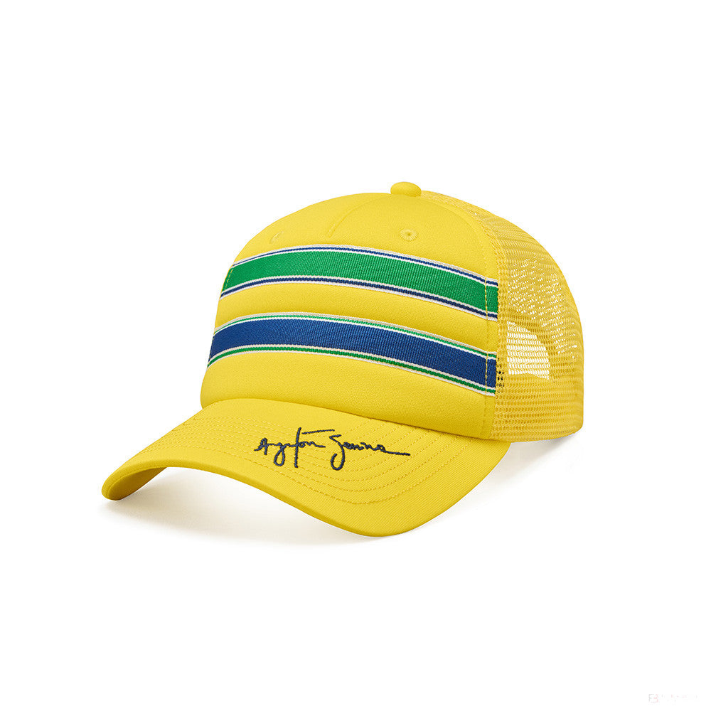 Casquette de baseball Ayrton Senna Stripe Trucker, Adulte, Jaune - FansBRANDS®