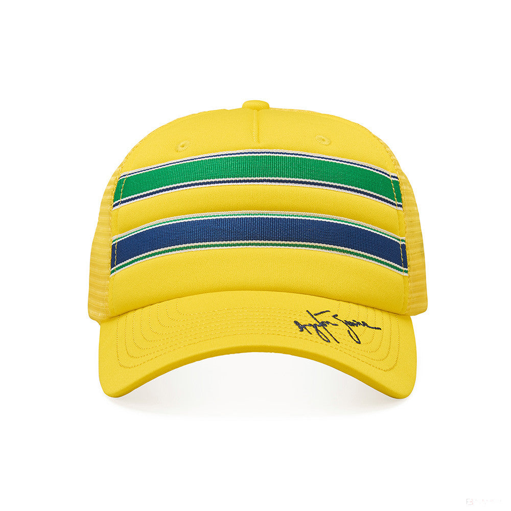 Casquette de baseball Ayrton Senna Stripe Trucker, Adulte, Jaune - FansBRANDS®