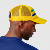 Casquette de baseball Ayrton Senna Stripe Trucker, Adulte, Jaune - FansBRANDS®