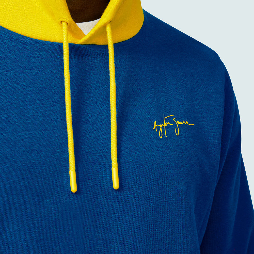Sweat-shirt Ayrton Senna Stripe, Bleu - FansBRANDS®