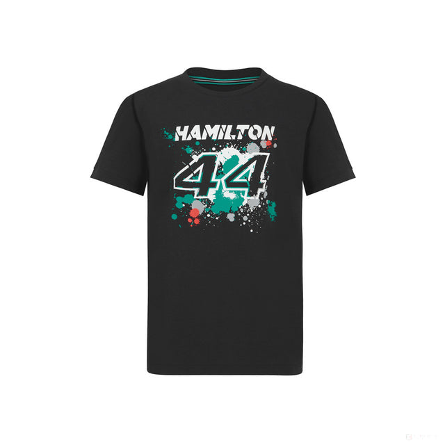 Mercedes Lewis Hamilton T-shirt col rond Enfant, LEWIS #44, Noir, 2022 - FansBRANDS®