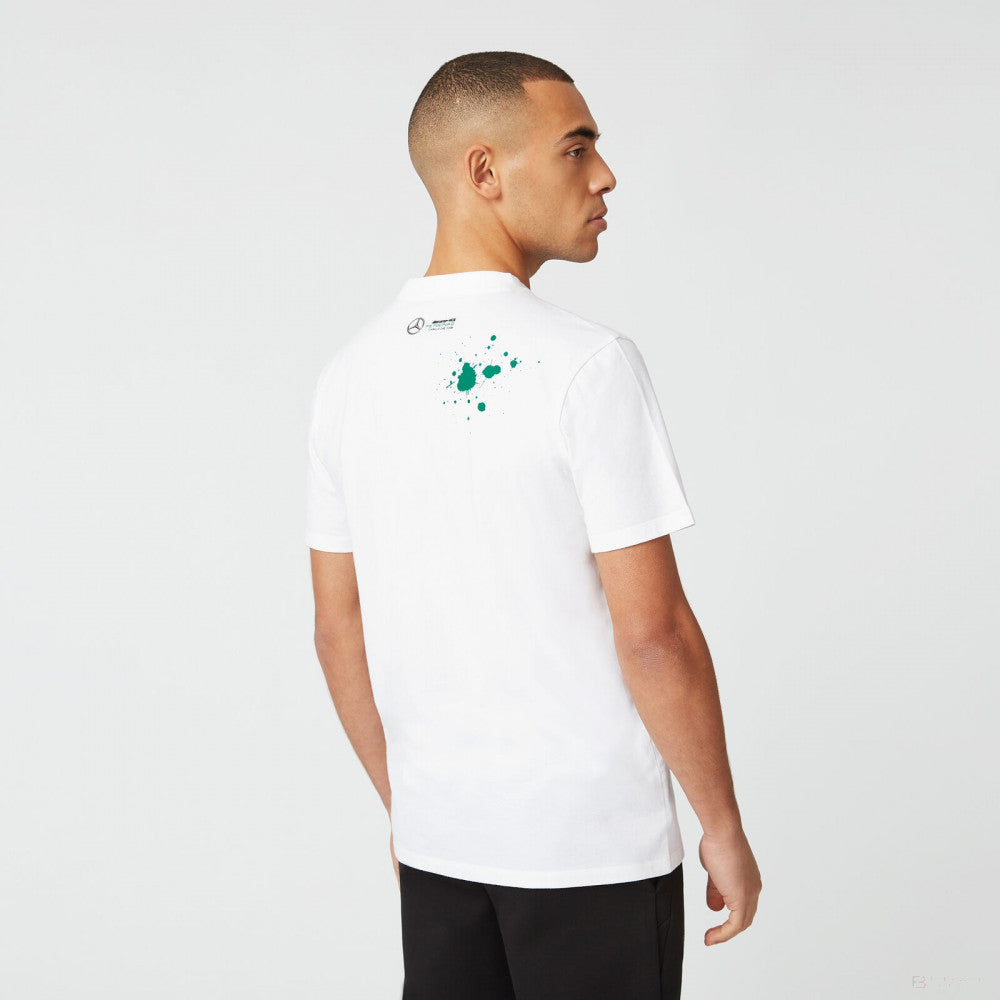 Mercedes Lewis Hamilton T-shirt col rond, LEWIS #44, Blanc, 2022 - FansBRANDS®
