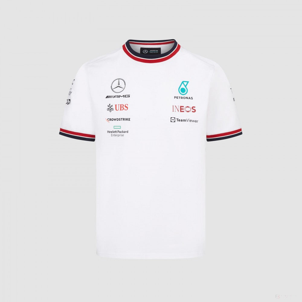 Mercedes Team T-shirt col rond Enfant, Blanc, 2022