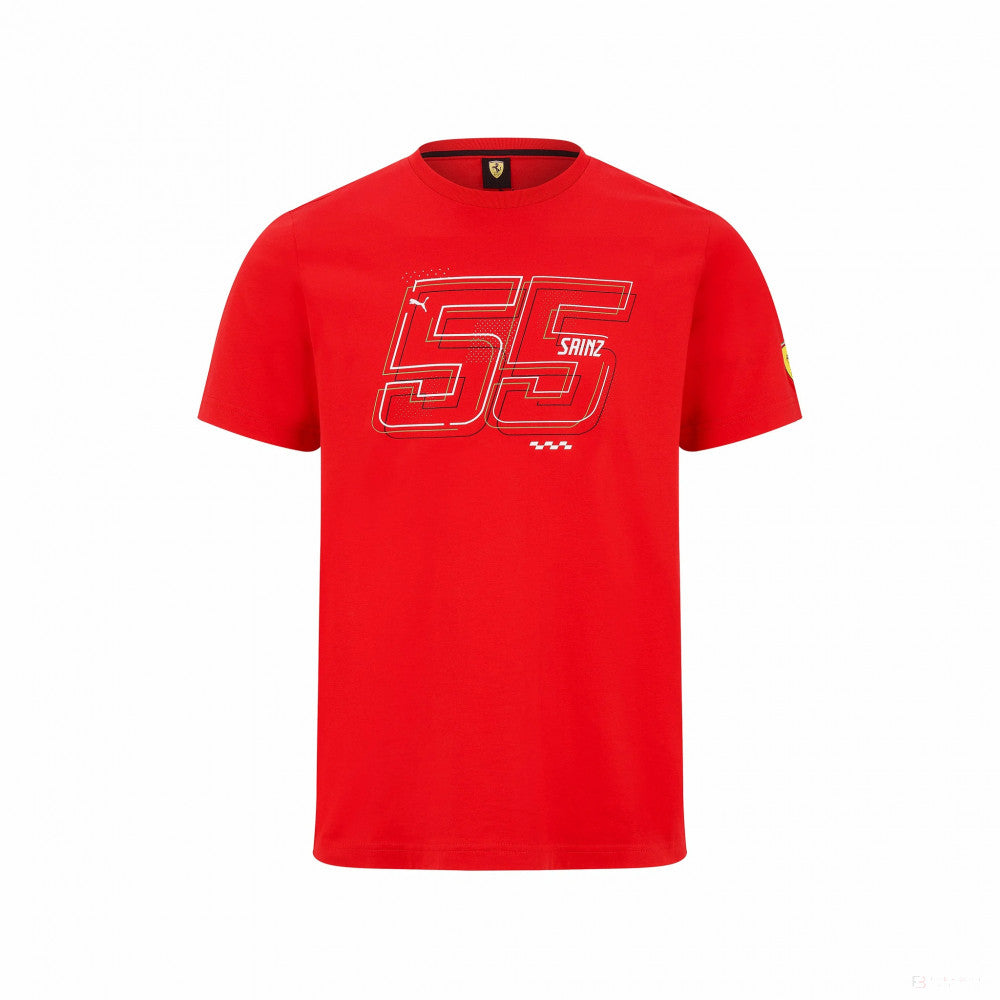 Ferrari T-shirt col rond, Carlos Sainz Driver, Rouge, 2022 - FansBRANDS®