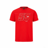 Ferrari T-shirt col rond, Carlos Sainz Driver, Rouge, 2022 - FansBRANDS®