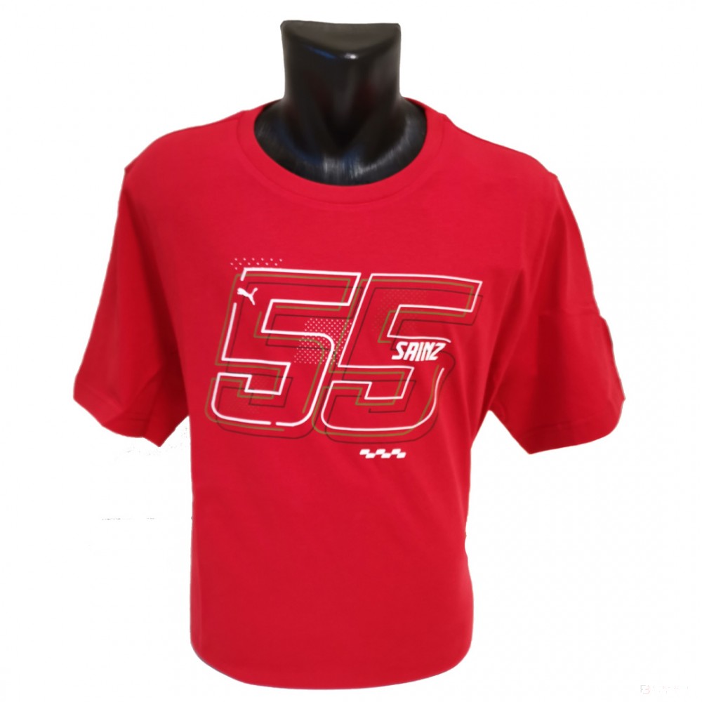 Ferrari T-shirt col rond, Carlos Sainz Driver, Rouge, 2022 - FansBRANDS®