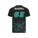Mercedes George Russell T-shirt col rond, GEORGE #63, Noir, 2022 - FansBRANDS®