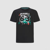 Mercedes George Russell T-shirt col rond, GEORGE #63, Noir, 2022 - FansBRANDS®