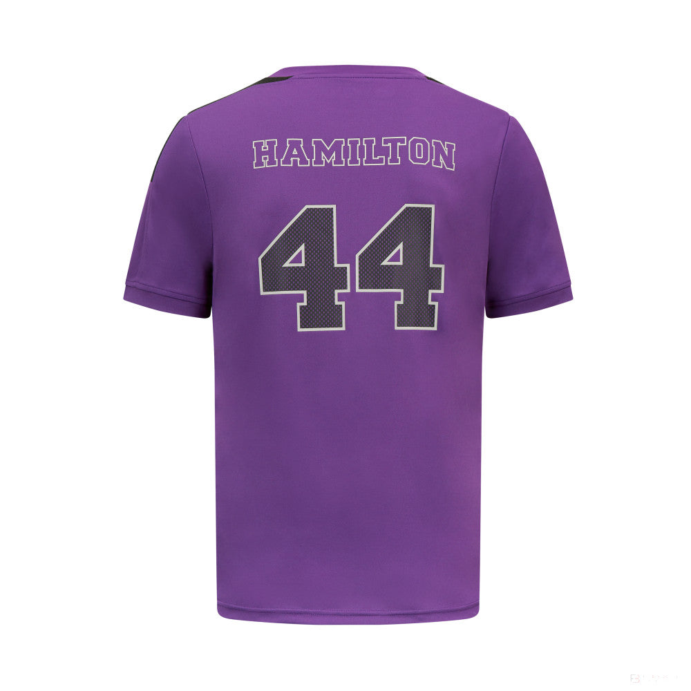 T-shirt de sport Mercedes Lewis Hamilton, violet - FansBRANDS®