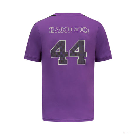 T-shirt de sport Mercedes Lewis Hamilton, violet - FansBRANDS®