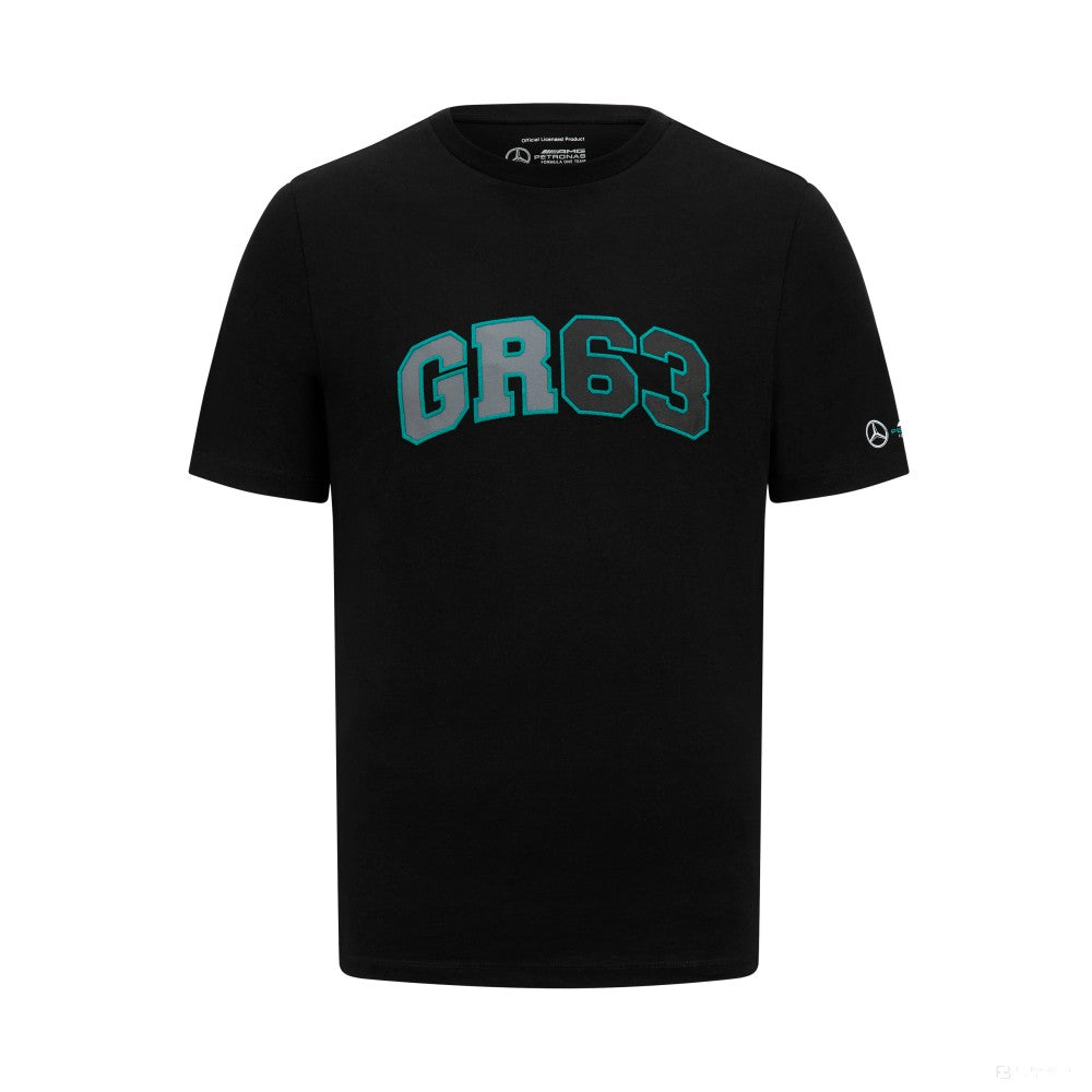 T-Shirt logo Mercedes George Russell, hommes, noir