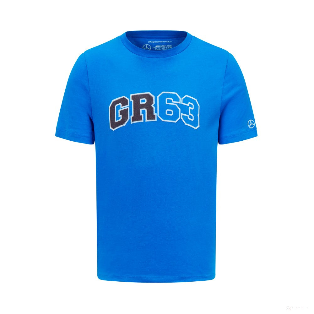 T-shirt logo Mercedes George Russell, Hommes, Bleu