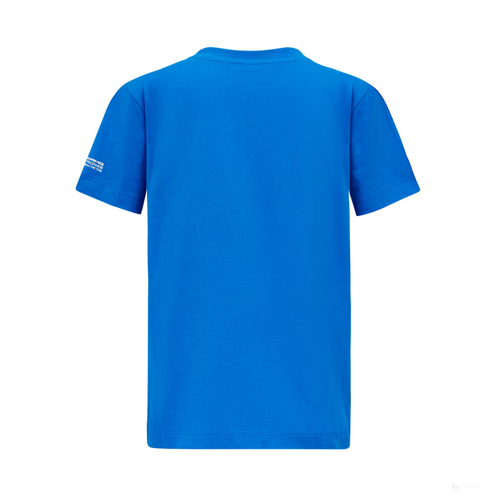 T-Shirt logo Mercedes George Russell, enfants, bleu