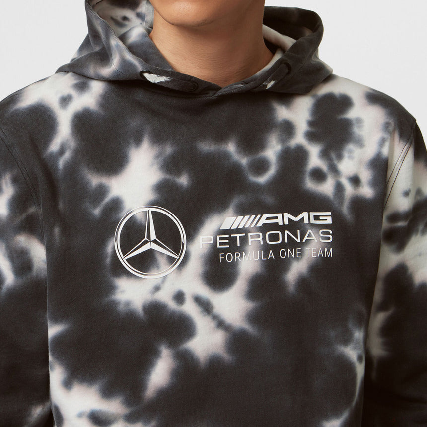 Sweat à capuche 'Tie Dye' de Mercedes, gris - FansBRANDS®