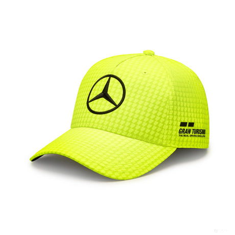Mercedes Team Lewis Hamilton Col Driver casquette de baseball jaune fluo, 2023