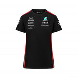 Équipe Mercedes, T-shirt pilote pour femmes, noir, 2023
