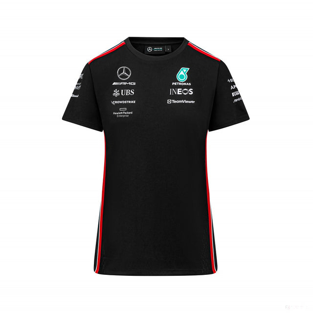 Équipe Mercedes, T-shirt pilote pour femmes, noir, 2023 - FansBRANDS®