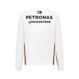 Équipe Mercedes, T-shirt pilote à manches longues pour hommes, blanc, 2023