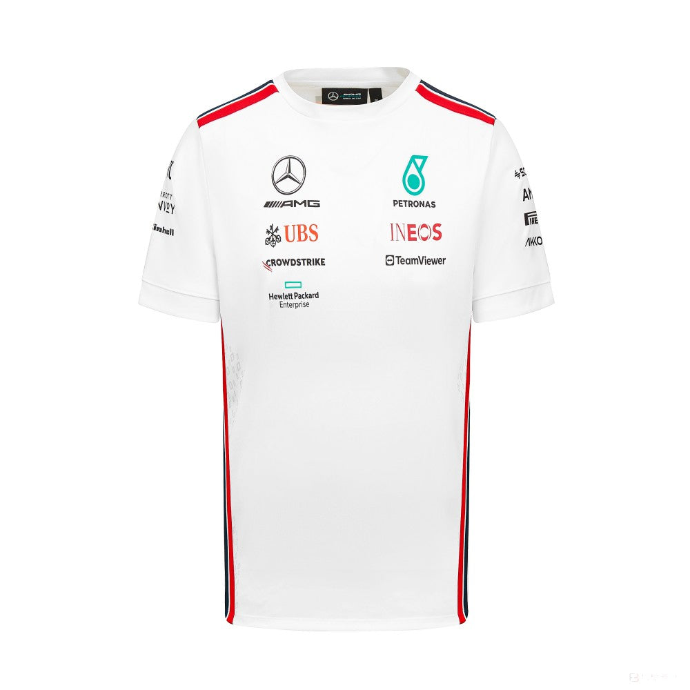 Équipe Mercedes, T-shirt pilote pour hommes, blanc, 2023 - FansBRANDS®