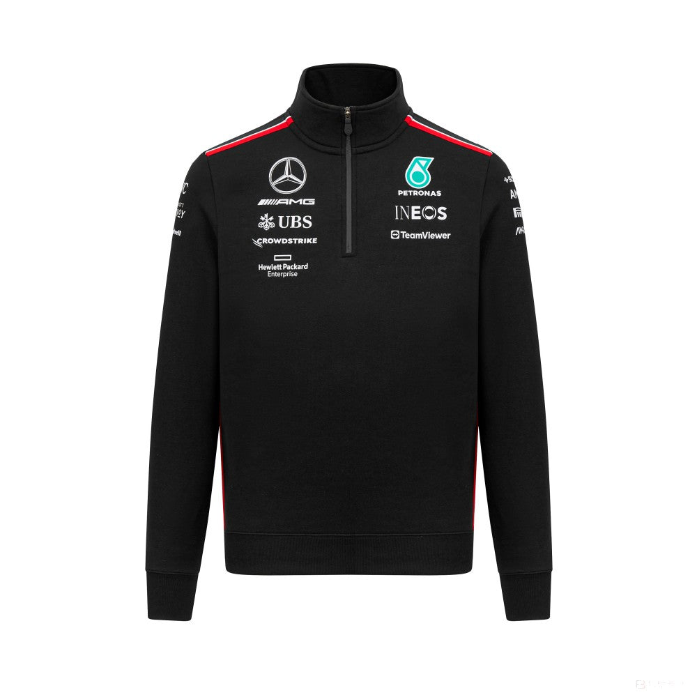 Sweat-shirt Mercedes Team 1/4 Zip, noir, 2023