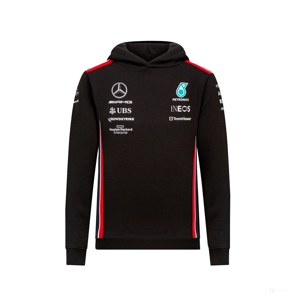 Sweat-shirt à capuche pour enfants de l'équipe Mercedes, noir, 2021
