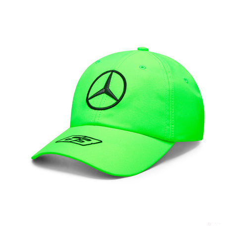 Équipe Mercedes, casquette de pilote George Russell vert fluo, 2023