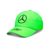 Équipe Mercedes, casquette de baseball pour enfants George Russell vert fluo, 2023