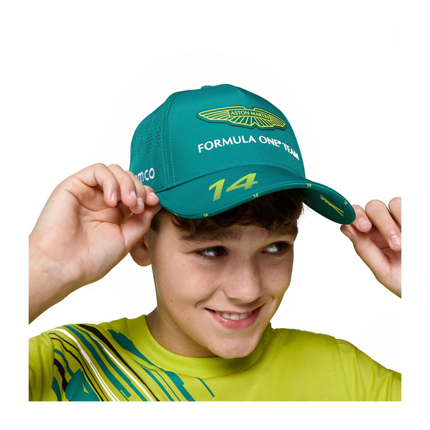 Casquette Aston Martin, équipe, Fernando Alonso, pour enfants, verte