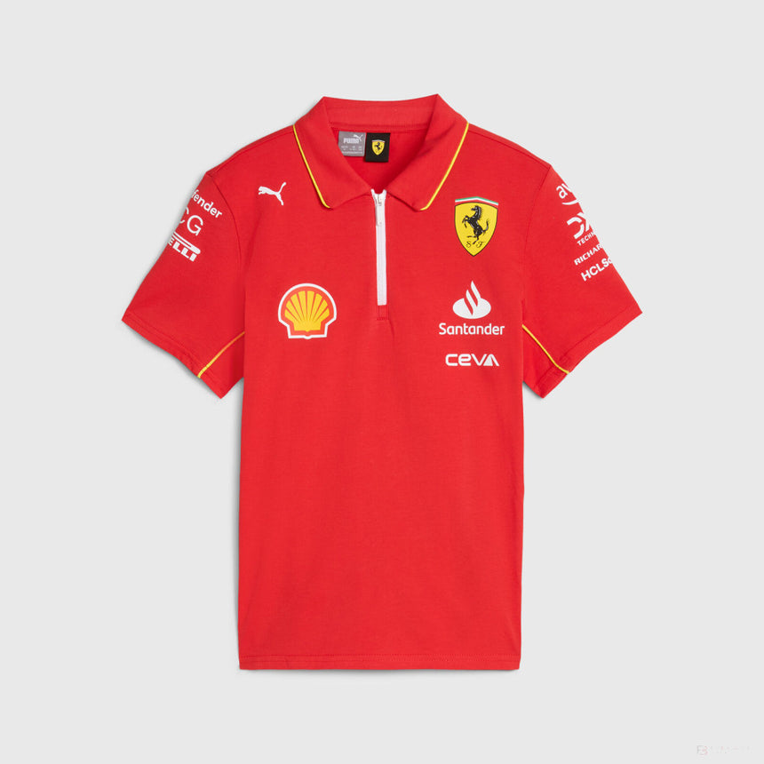 Ferrari t-shirt avec col chemise, Puma, équipe, enfant, rouge, 2024 - FansBRANDS®