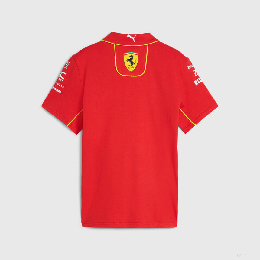 Ferrari t-shirt avec col chemise, Puma, équipe, enfant, rouge, 2024 - FansBRANDS®