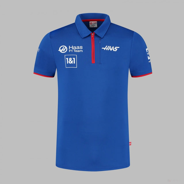 Haas F1 Team Polo, Mens, Blue, 2022, - FansBRANDS®