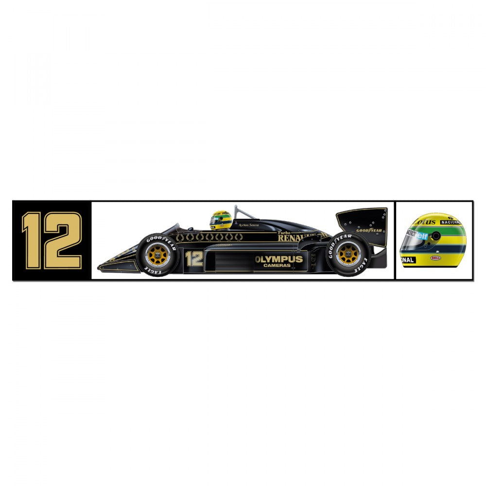 Autocollant Ayrton Senna, Noir