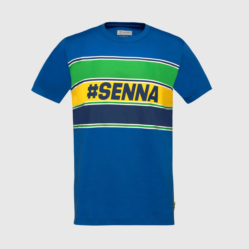 Ayrton Senna t-shirt, #SENNA, bleu