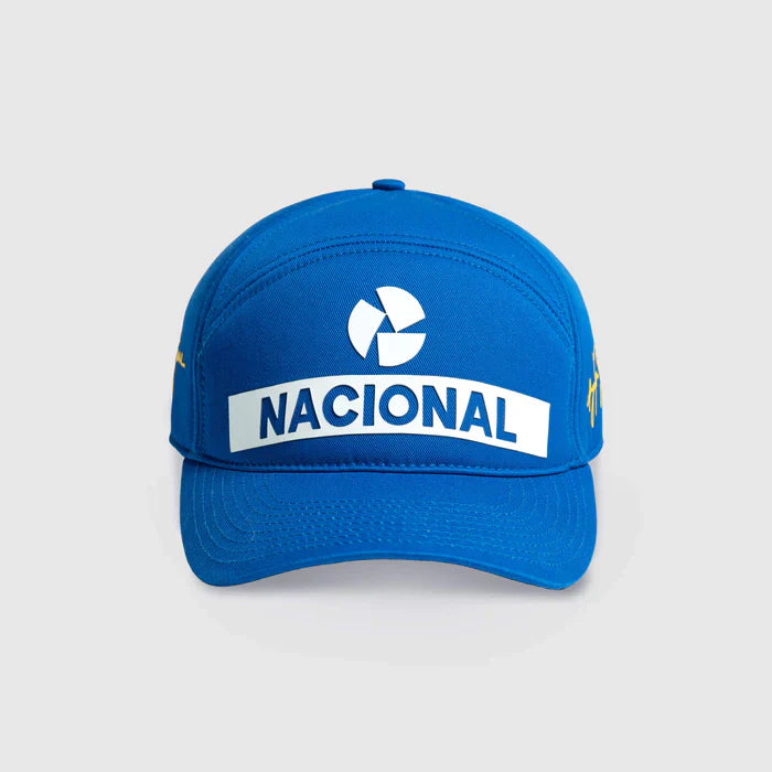 casquette Ayrton Senna, Nacional, vintage, lavée, bleue