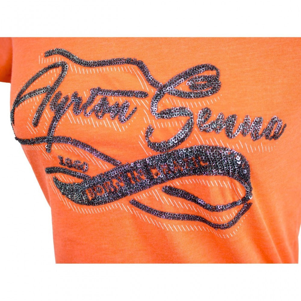 T-shirt col rond Ayrton Senna, orange