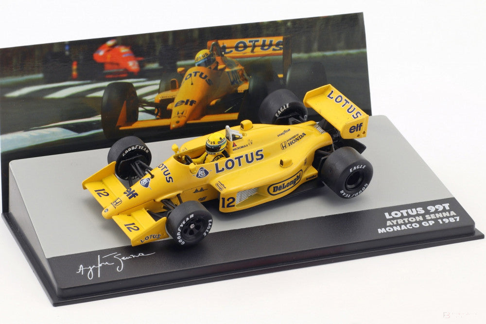 Ayrton Senna Lotus 99T #12 Winner Monaco GP 1987 Modell Autó
