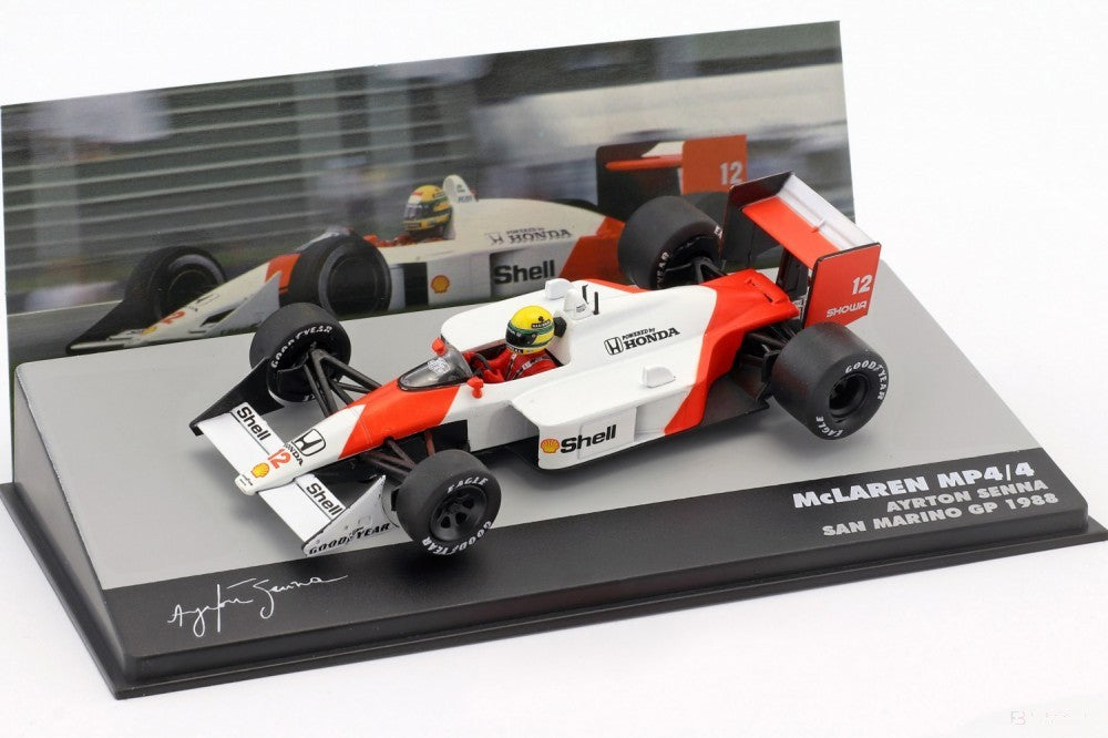 Ayrton Senna McLaren MP4/4 San Marino GP 1988 Modell Autó