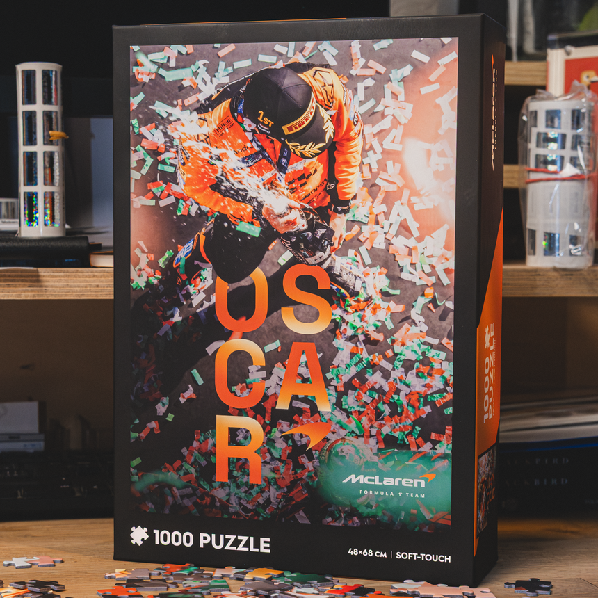 <title>Équipe McLaren Formula 1®, Puzzle, Oscar Piastri, Première victoire au Grand Prix, 1000 pièces</title>