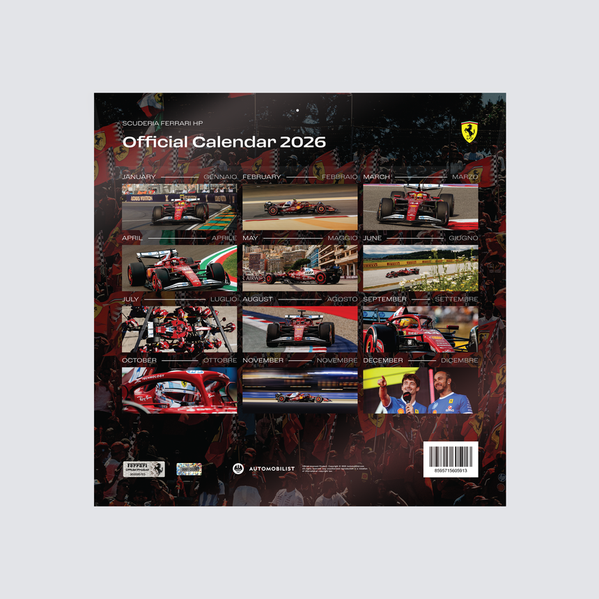 Calendrier officiel Ferrari 2026, édition limitée