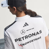 Polo Mercedes, équipe, ingénieurs, adidas, blanc, 2026
