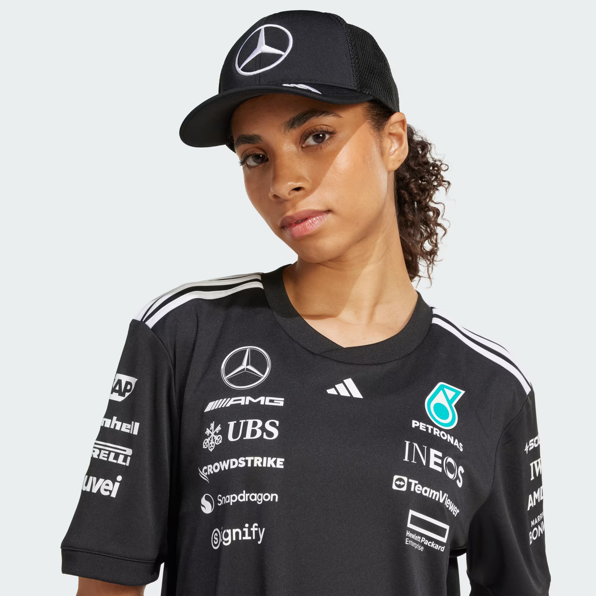 Casquette Mercedes, trucker, grand logo, noir 🔥