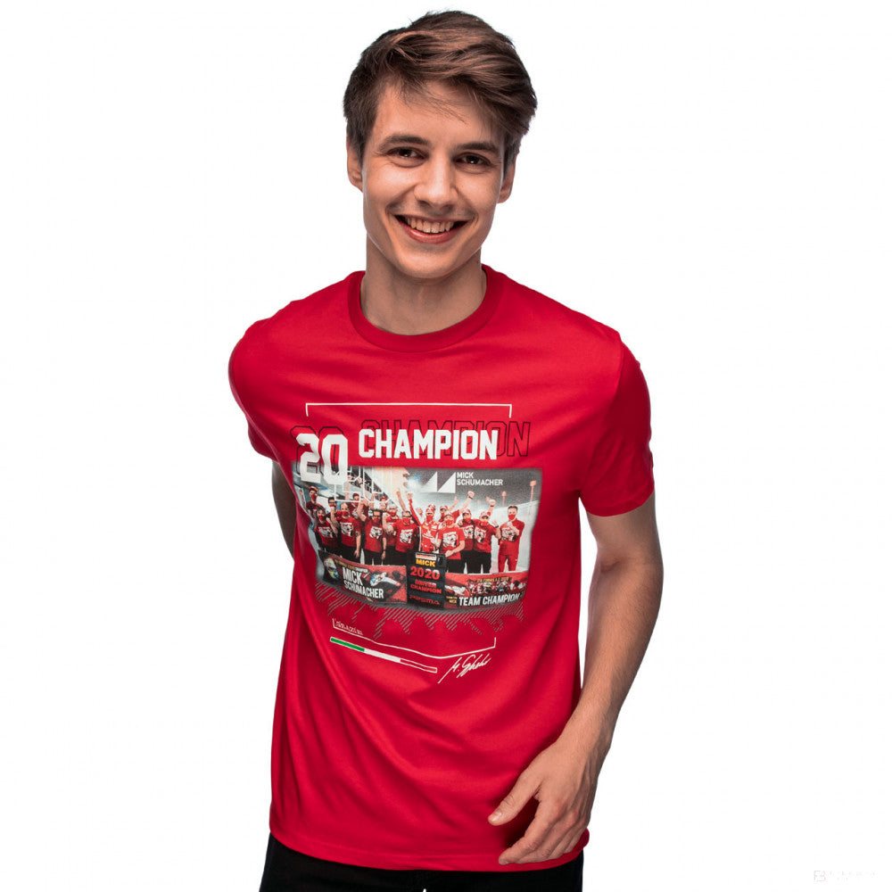 T-shirt col rond, Mick Schumacher F2 World Champion 2025, Rouge, 2020 - FansBRANDS®
