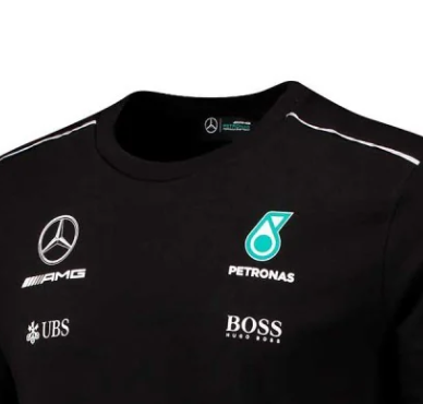 Camiseta infantil Mercedes Team, negra, 2017