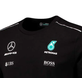 Camiseta infantil Mercedes Team, negra, 2017