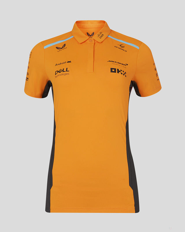 McLaren t-shirt avec col chemise, Castore, équipe, femmes, orange, 2024 - FansBRANDS®